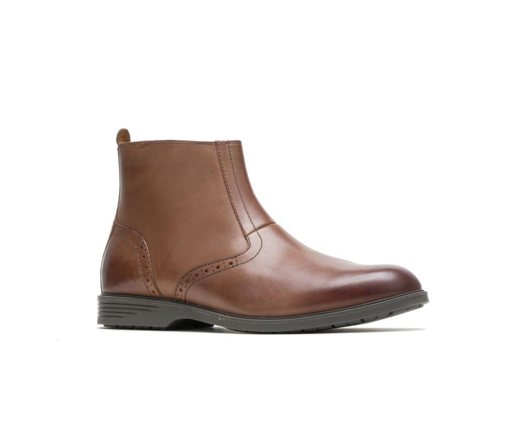 Men Boots | Hush Puppies Shepsky Zip Boot Brown Leather