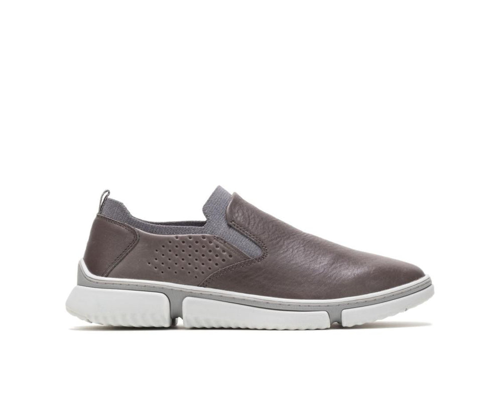 Men Sneakers | Hush Puppies Bennet Plain Toe Slip-On Dark Grey Leather
