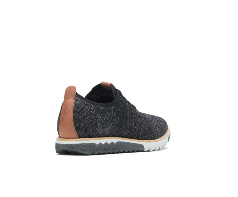 Men Sneakers | Hush Puppies Expert Knit Plain Toe Oxford Black Textile