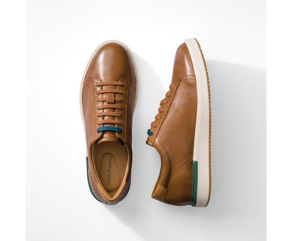 Men Sneakers | Hush Puppies Heath Sneaker Cognac Leather