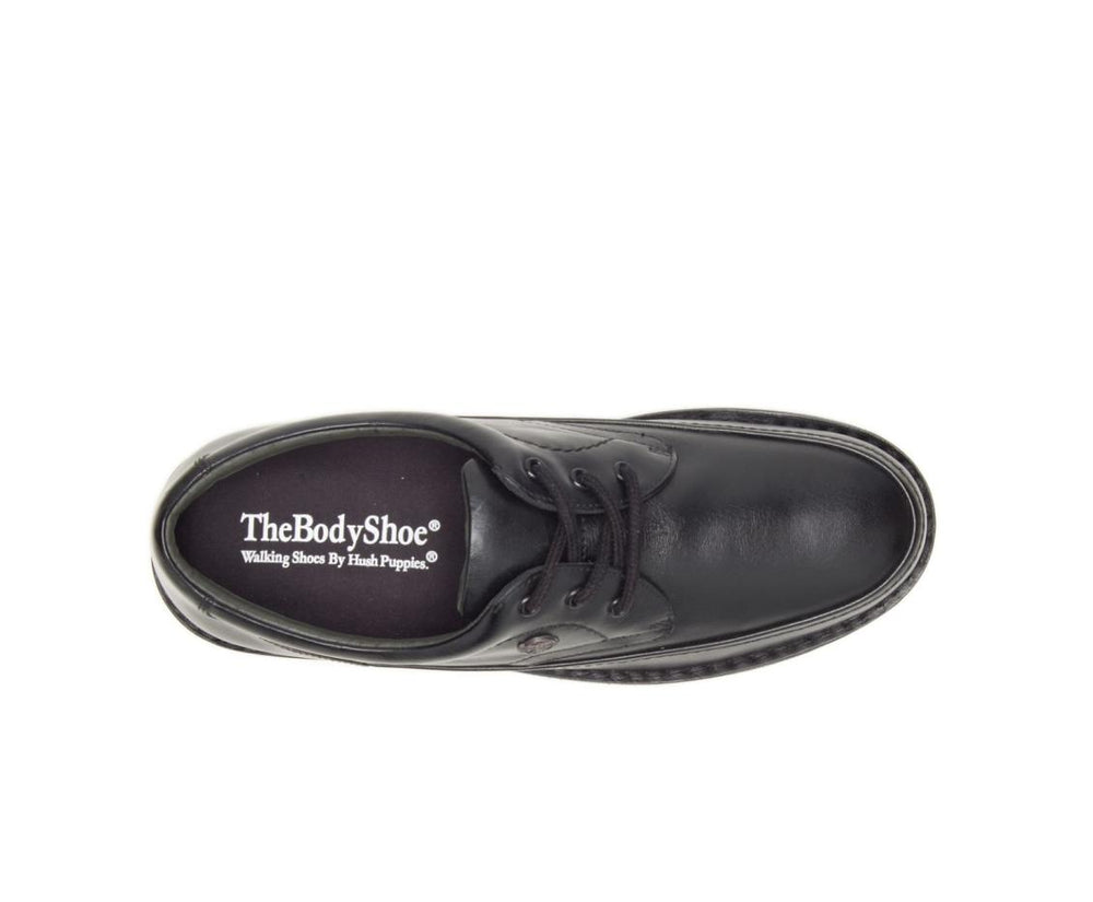 Men Walking Shoes | Hush Puppies Mall Walker Black Leather