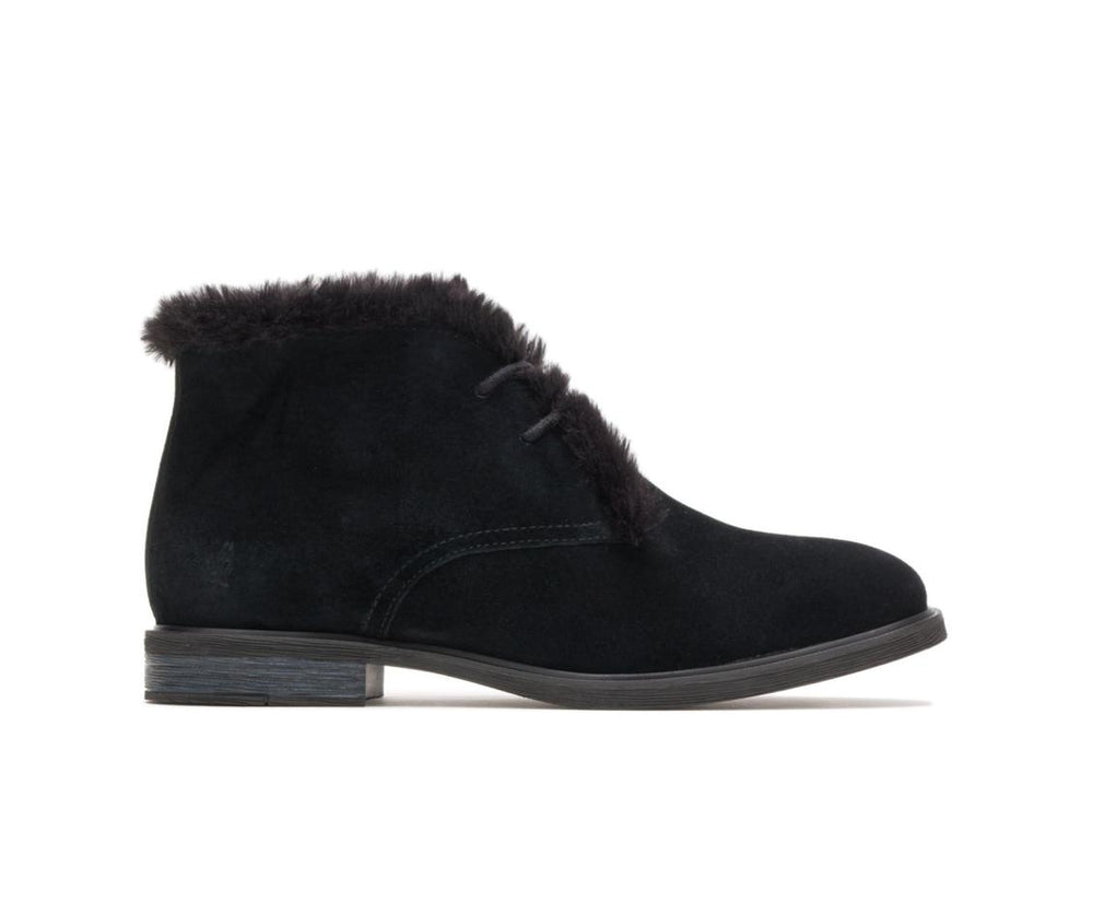 Women Boots | Hush Puppies Bailey Fur Chukka Black Suede