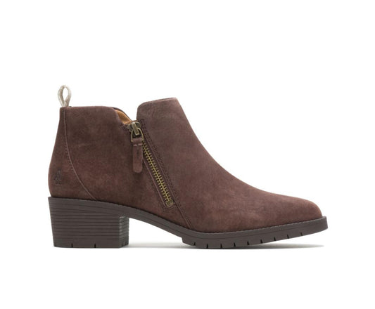 Women Boots | Hush Puppies Hadley Side Zip Boot Dark Brown Suede