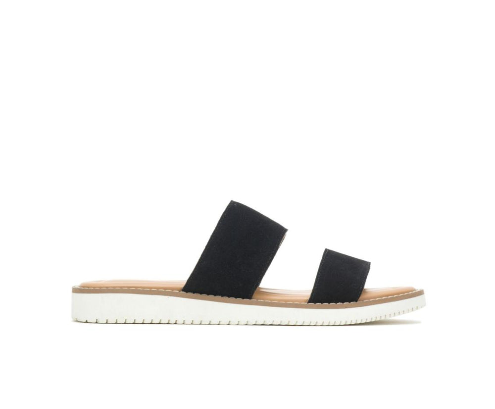 Women Sandals | Hush Puppies Briard 2 Band Slide Black Suede