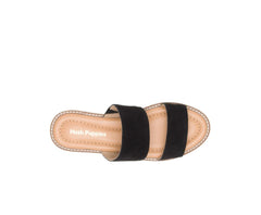 Women Sandals | Hush Puppies Briard 2 Band Slide Black Suede