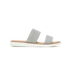 Women Sandals | Hush Puppies Briard 2 Band Slide Light Grey Suede