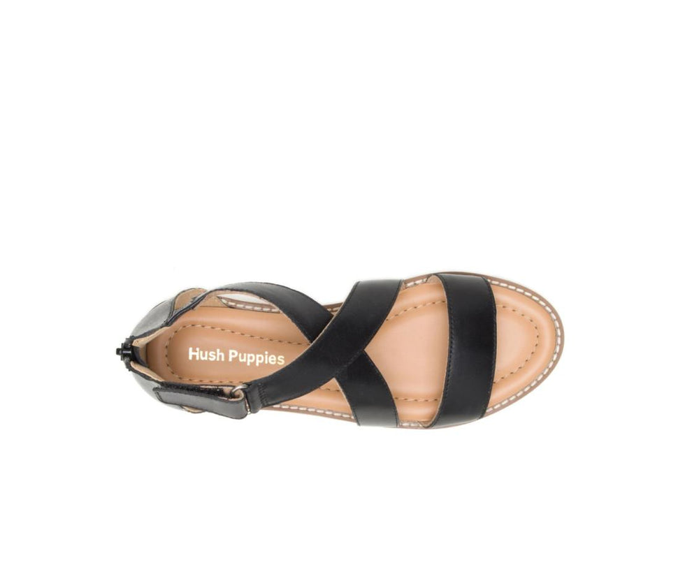 Women Sandals | Hush Puppies Briard X Back Zip Black Leather