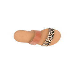Women Sandals | Hush Puppies Lilly 2 Band Slide Amber Brownleopard Leather