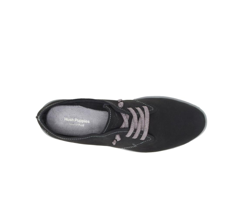 Women Sneakers | Hush Puppies Everyday Lace Up Black Nubuck