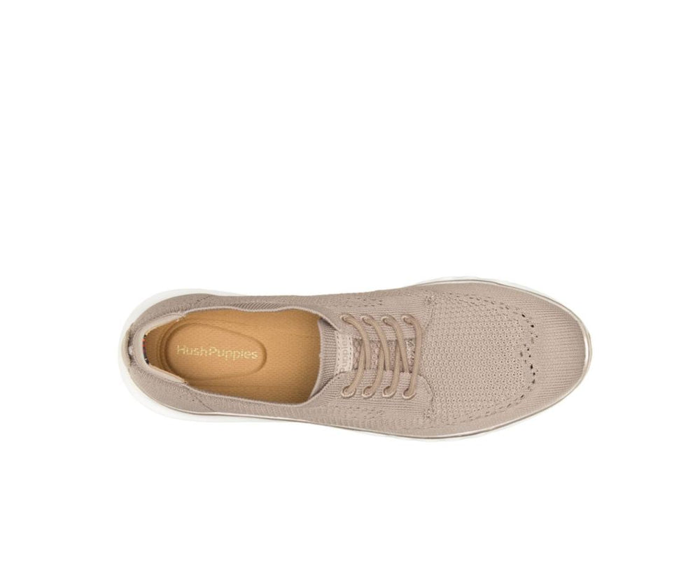 Women Sneakers | Hush Puppies Tricia Wingtip Knit Taupe Knit