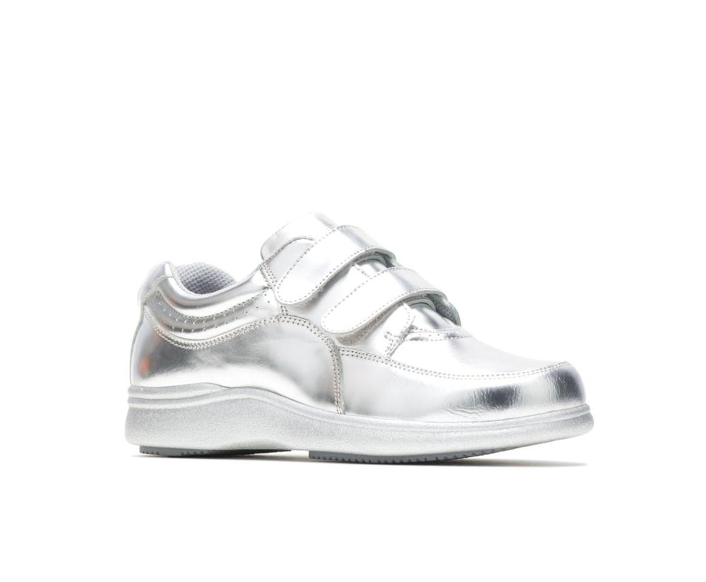 Women Walking Shoes | Hush Puppies Power Walker Ii Silver Metallic Leather