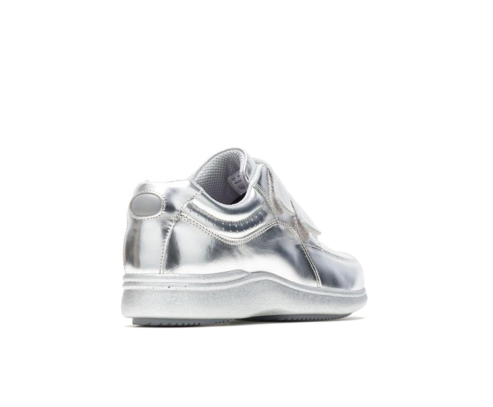 Women Walking Shoes | Hush Puppies Power Walker Ii Silver Metallic Leather
