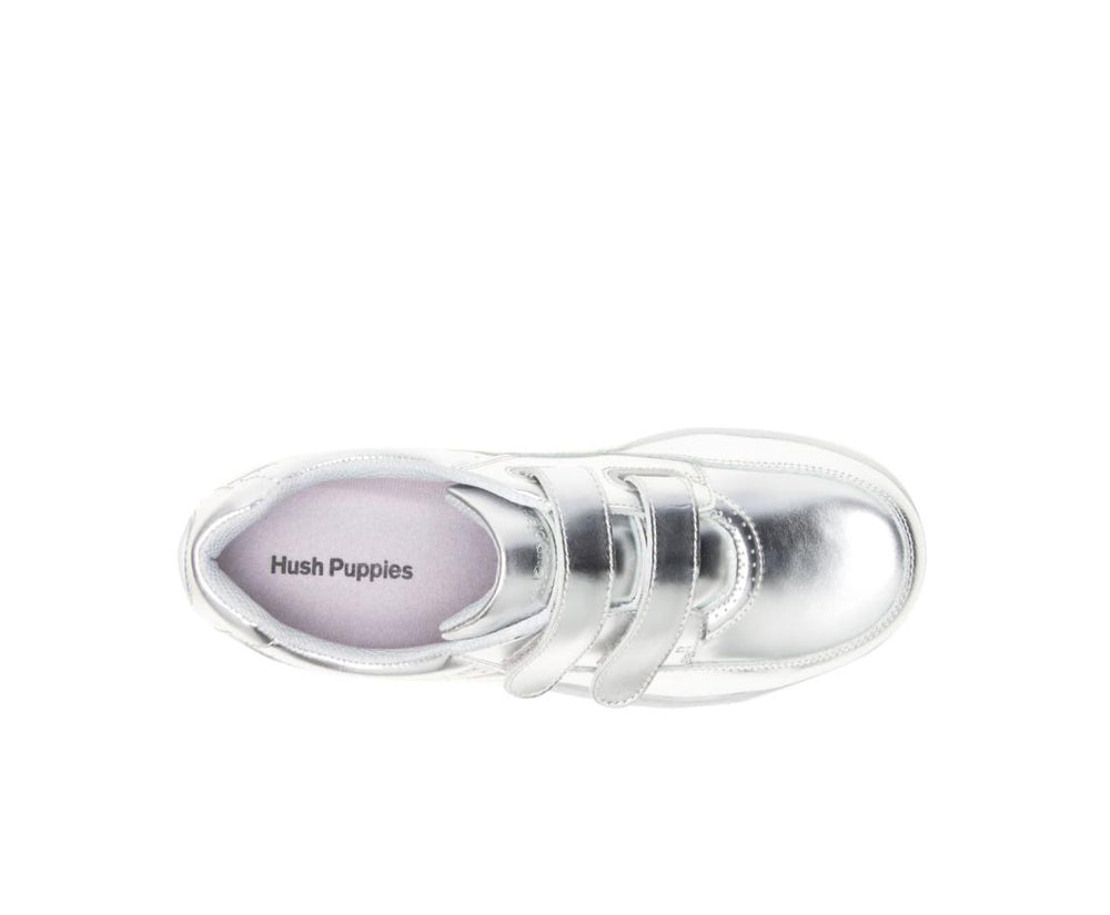 Women Walking Shoes | Hush Puppies Power Walker Ii Silver Metallic Leather