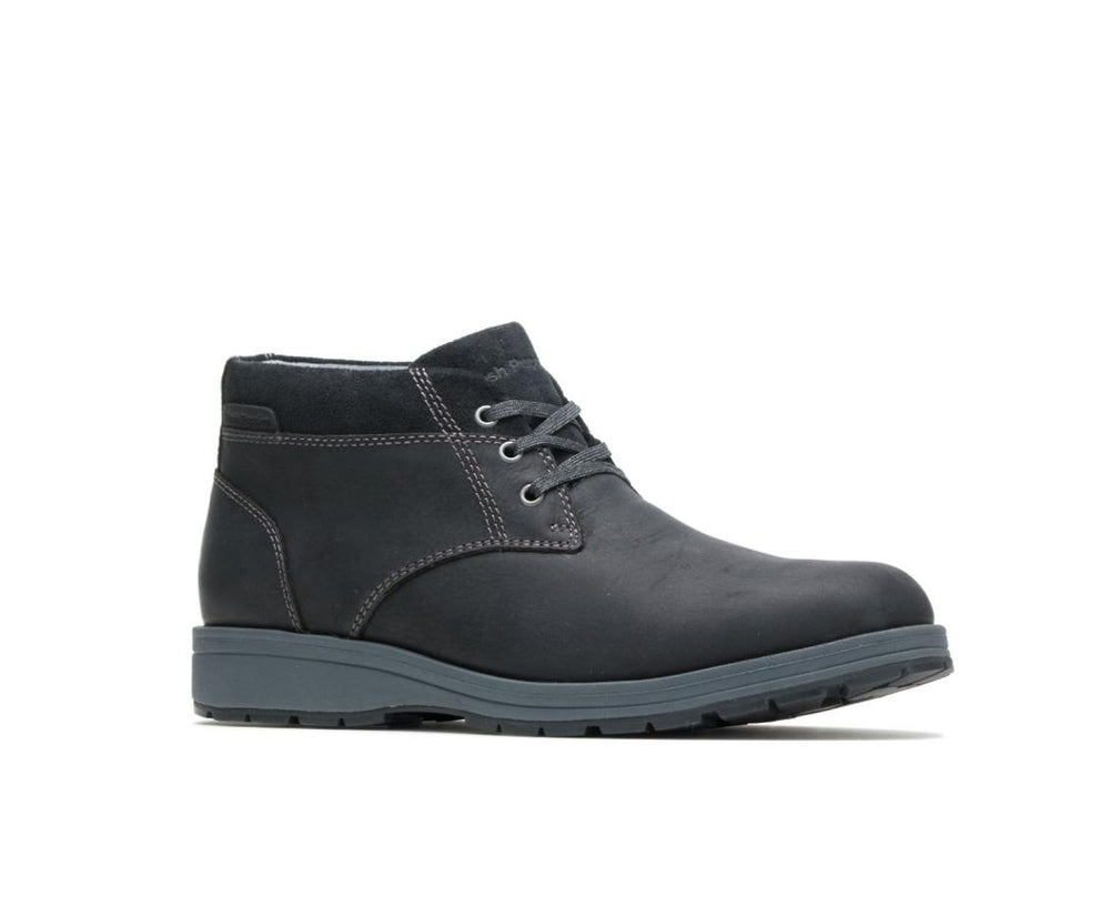 Men Boots | Hush Puppies Beauceron Short Ice+ Black Waterproof Leather