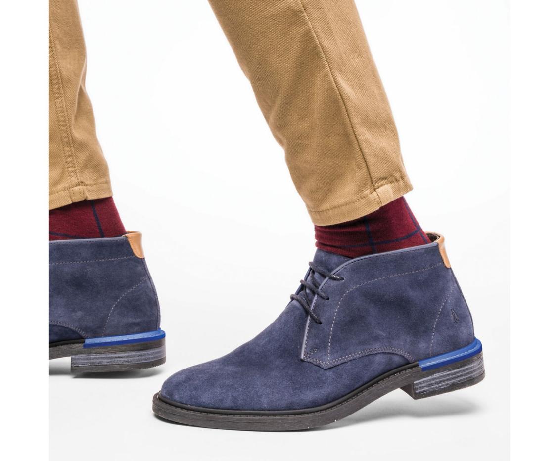 Men Boots | Hush Puppies Davis Chukka Boot Navy Suede