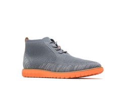 Men Boots | Hush Puppies Expert Chukka Knit Dark Grey Multi Knit - Orange Outsole