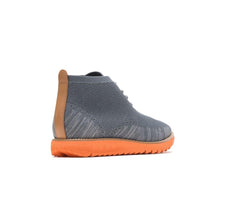 Men Boots | Hush Puppies Expert Chukka Knit Dark Grey Multi Knit - Orange Outsole