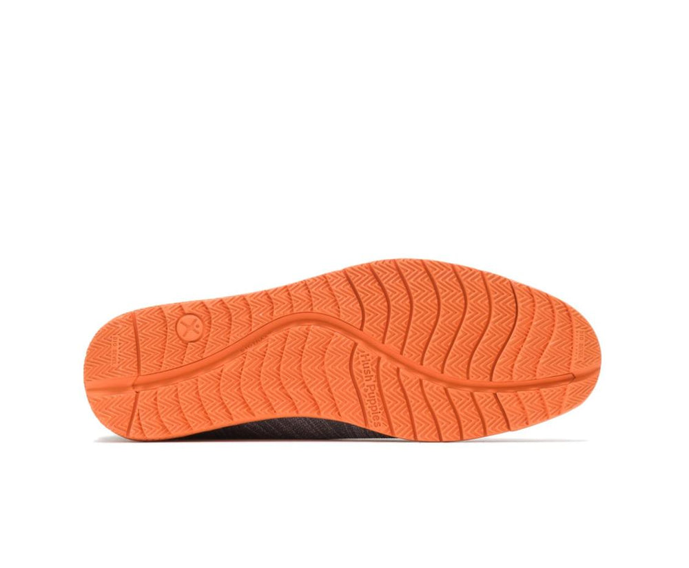 Men Boots | Hush Puppies Expert Chukka Knit Dark Grey Multi Knit - Orange Outsole