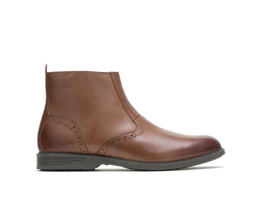 Men Boots | Hush Puppies Shepsky Zip Boot Brown Leather