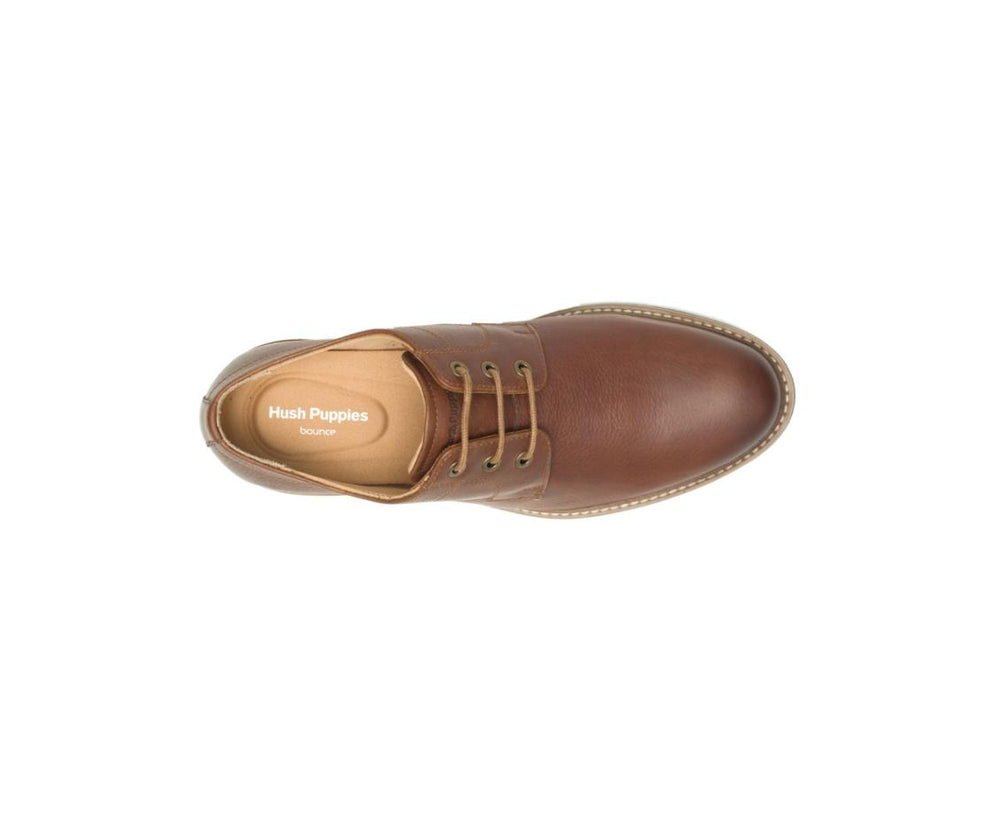 Men Oxfords | Hush Puppies Detroit Plain Toe Oxford Cognac Leather