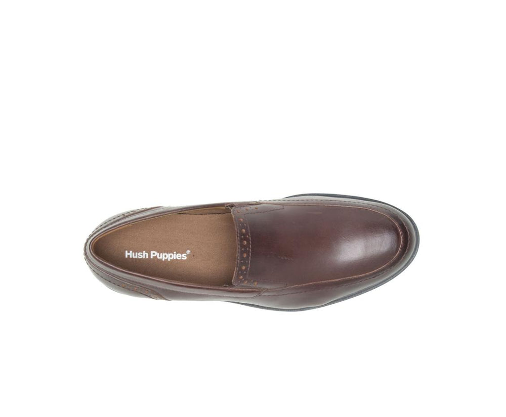 Men Slip-Ons | Hush Puppies Shepsky Slip-On Dark Brown Leather