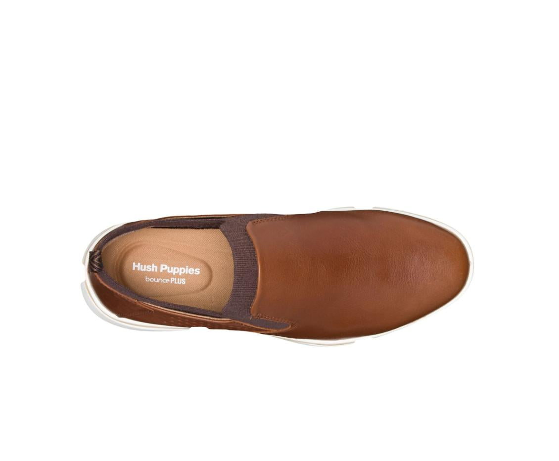 Men Sneakers | Hush Puppies Bennet Plain Toe Slip-On Cognac Leather