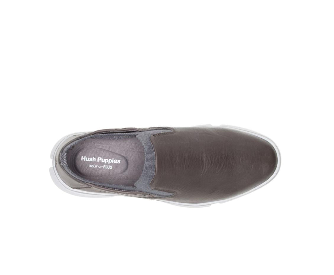 Men Sneakers | Hush Puppies Bennet Plain Toe Slip-On Dark Grey Leather