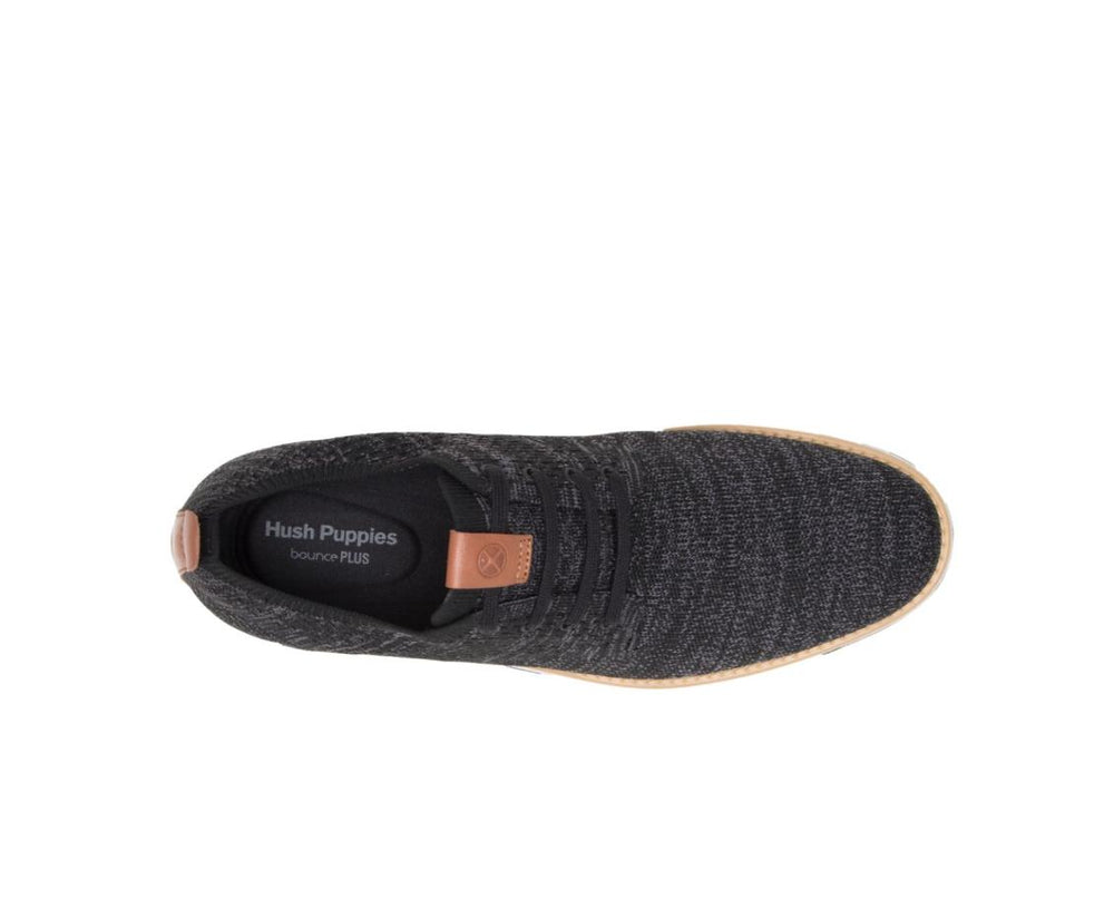 Men Sneakers | Hush Puppies Expert Knit Plain Toe Oxford Black Textile