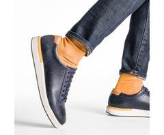 Men Sneakers | Hush Puppies Heath Sneaker Navy Leather