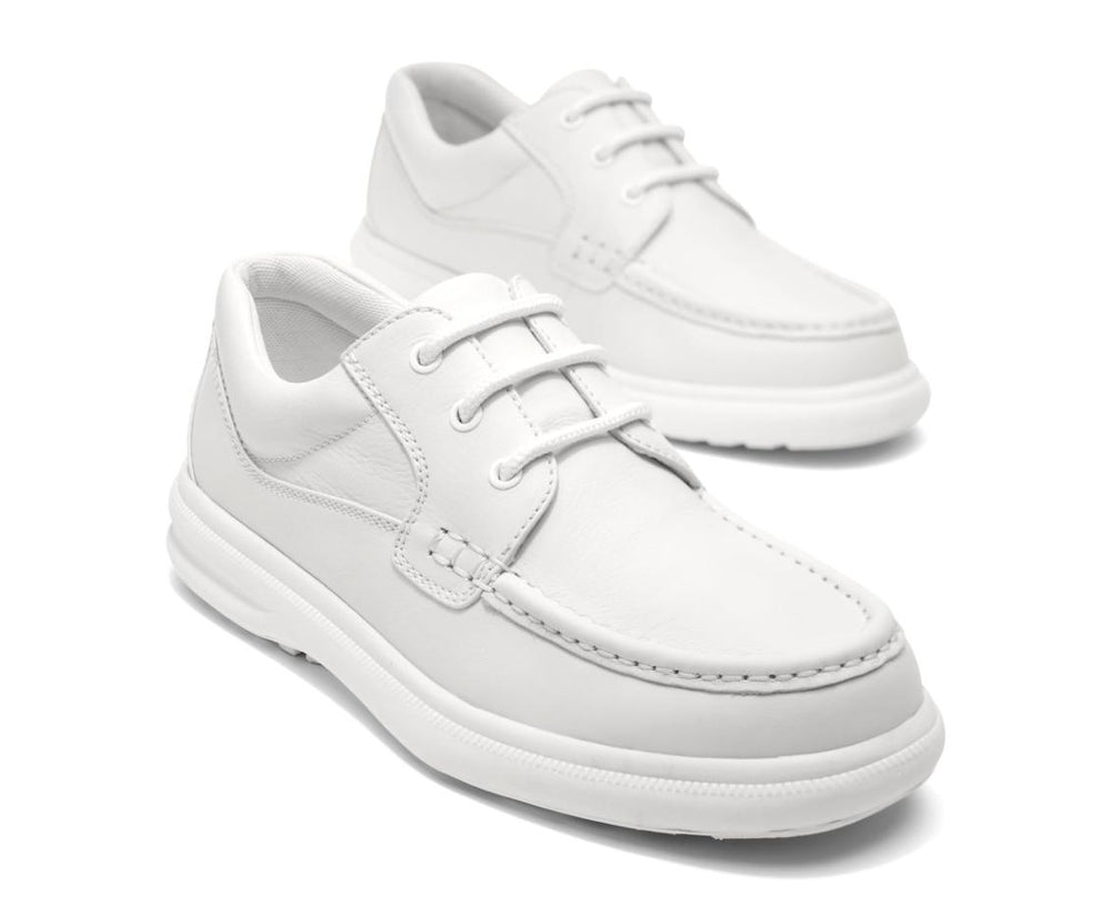 Men Walking Shoes | Hush Puppies Gus White Leather