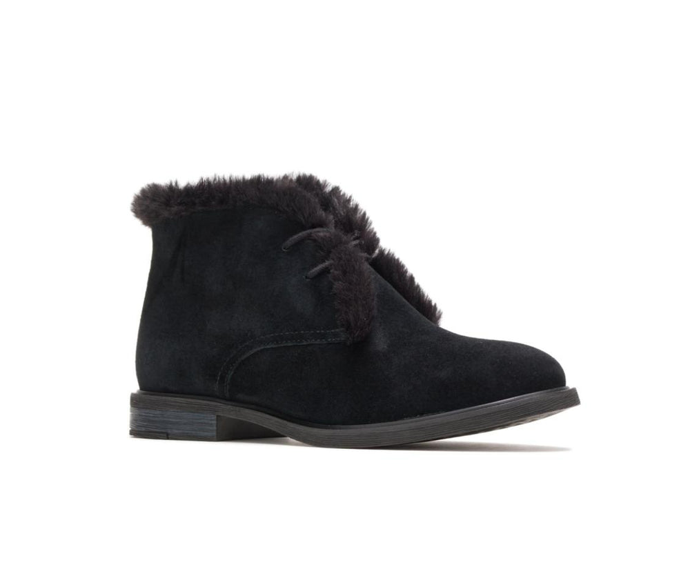 Women Boots | Hush Puppies Bailey Fur Chukka Black Suede