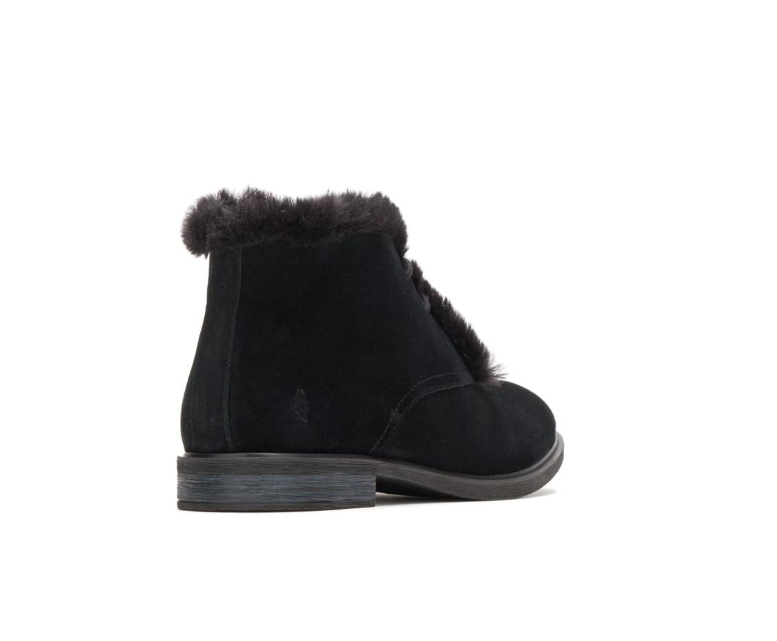 Women Boots | Hush Puppies Bailey Fur Chukka Black Suede