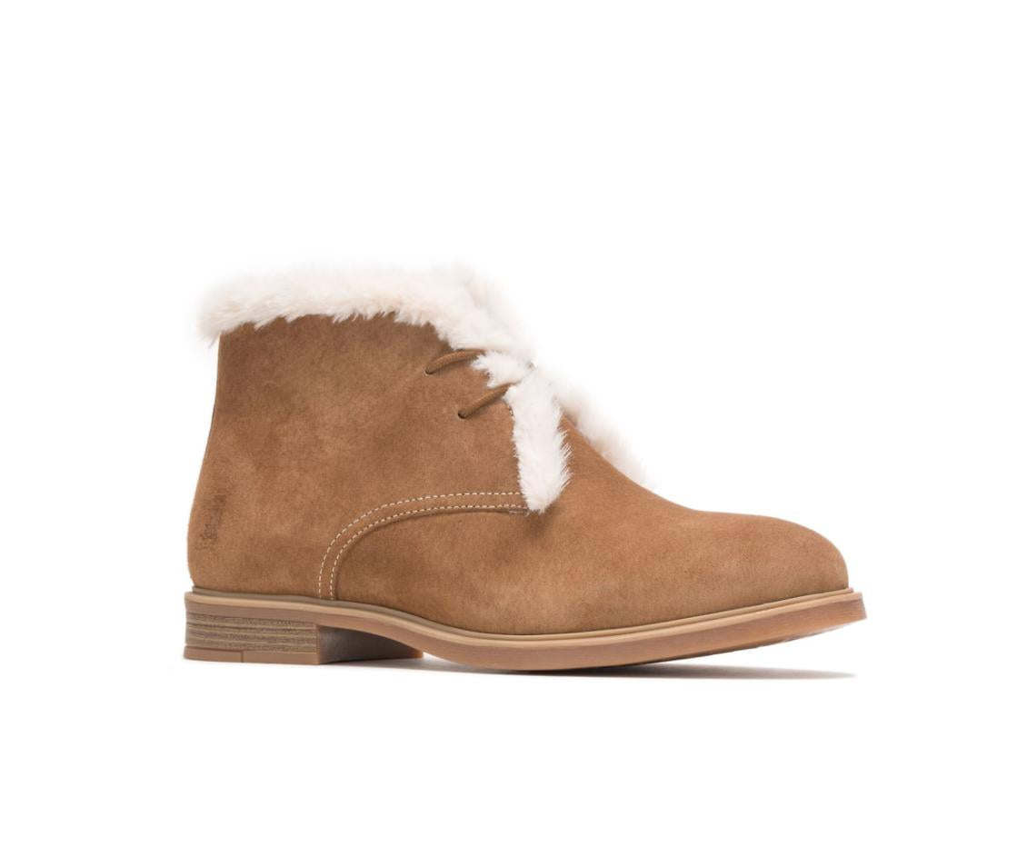Women Boots | Hush Puppies Bailey Fur Chukka Chestnut Suede