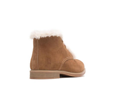 Women Boots | Hush Puppies Bailey Fur Chukka Chestnut Suede