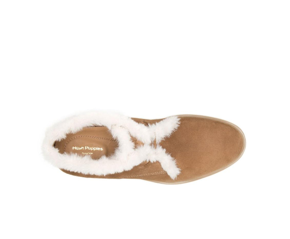 Women Boots | Hush Puppies Bailey Fur Chukka Chestnut Suede