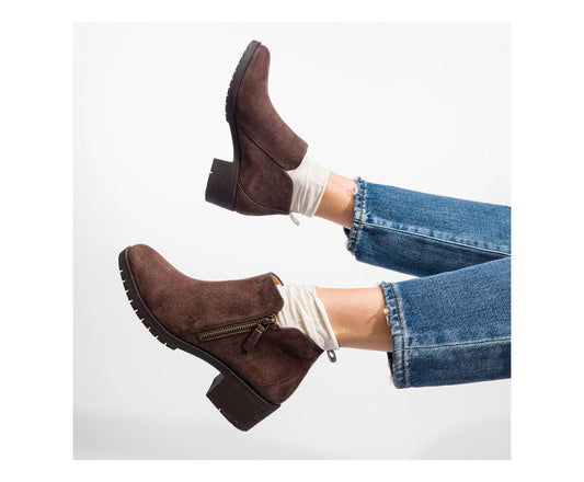 Women Boots | Hush Puppies Hadley Side Zip Boot Dark Brown Suede