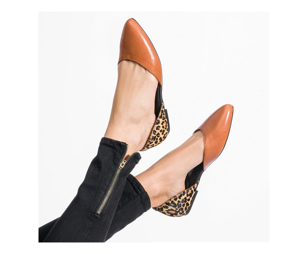 Women Flats &amp; Slip-Ons | Hush Puppies Sadie D'Orsay Tan Leathercheetah