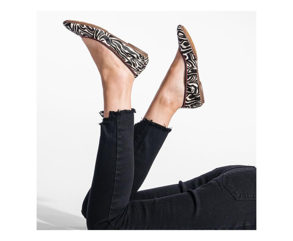 Women Flats &amp; Slip-Ons | Hush Puppies Chaste Ballet Zebra Calf Hair