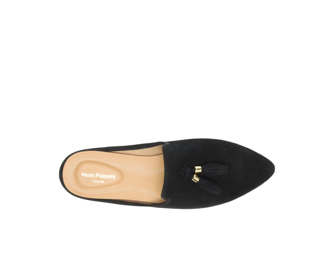 Women Flats &amp; Slip-Ons | Hush Puppies Sadie Tassel Mule Black Suede