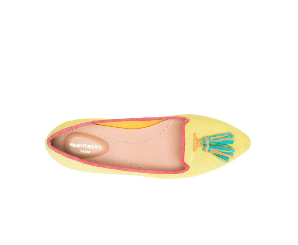 Women Flats &amp; Slip-Ons | Hush Puppies Sadie Tassel Slip-On Sun Yellow Suede