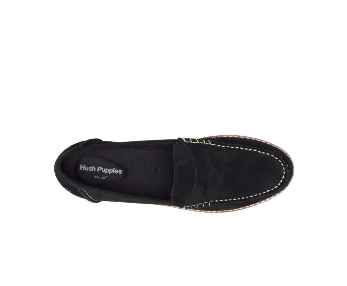 Women Flats &amp; Slip-Ons | Hush Puppies Wren Loafer Black Suede