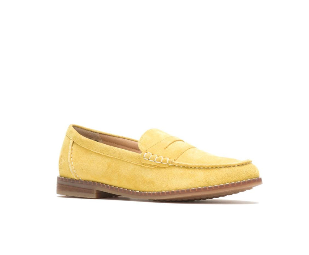 Women Flats &amp; Slip-Ons | Hush Puppies Wren Loafer Lemon Curry Suede