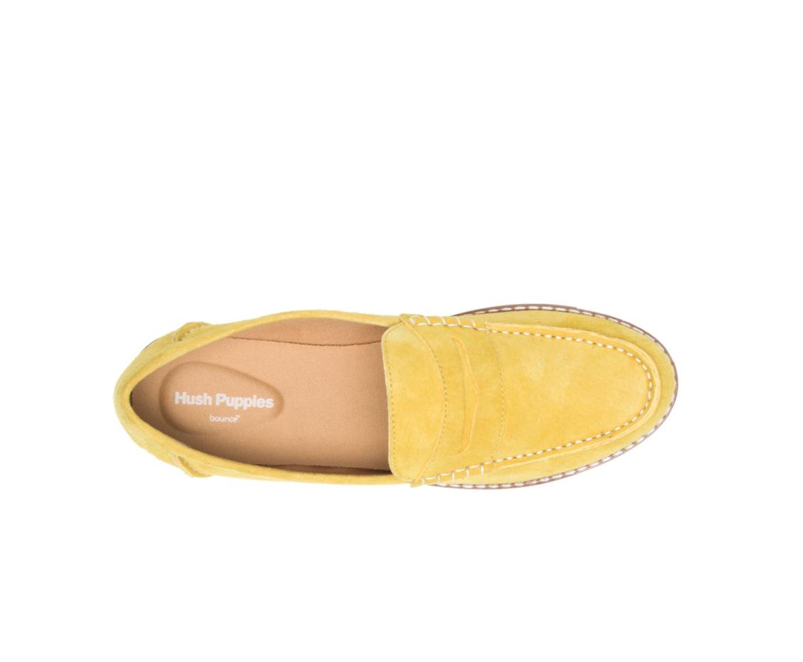 Women Flats &amp; Slip-Ons | Hush Puppies Wren Loafer Lemon Curry Suede