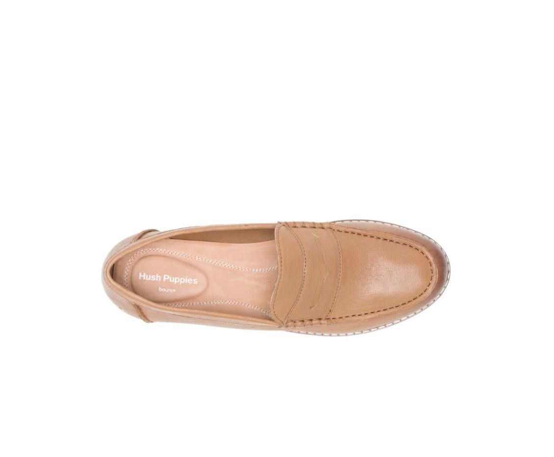 Women Loafers | Hush Puppies Wren Loafer Perfect Fit Tan Leather