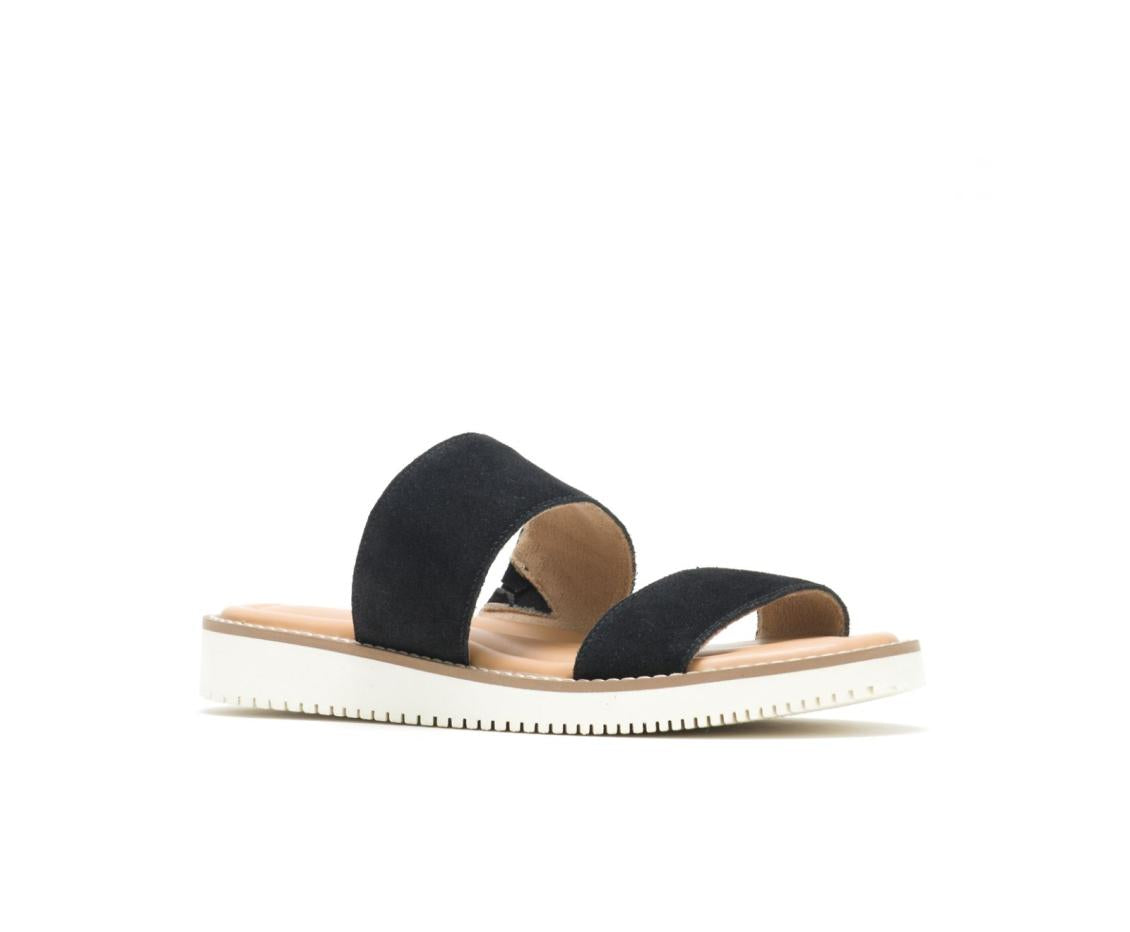 Women Sandals | Hush Puppies Briard 2 Band Slide Black Suede
