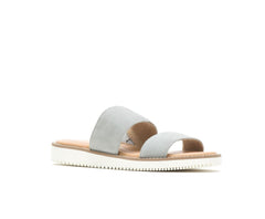 Women Sandals | Hush Puppies Briard 2 Band Slide Light Grey Suede