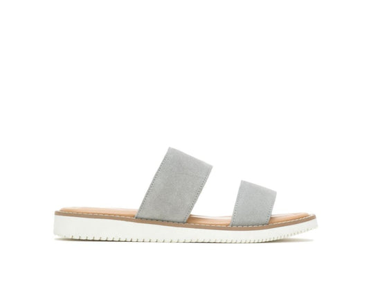 Women Sandals | Hush Puppies Briard 2 Band Slide Light Grey Suede