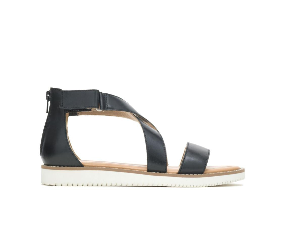 Women Sandals | Hush Puppies Briard X Back Zip Black Leather