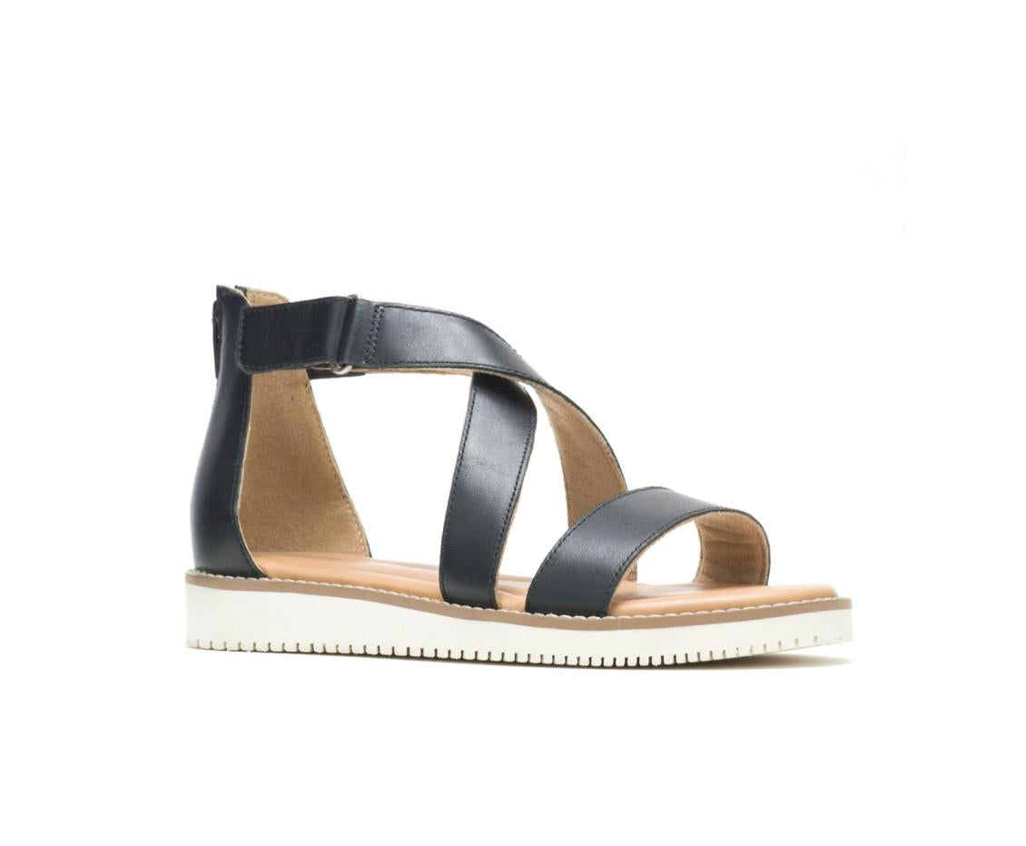 Women Sandals | Hush Puppies Briard X Back Zip Black Leather