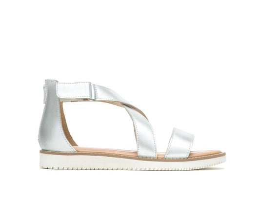 Women Sandals | Hush Puppies Briard X Back Zip Silver Metallic Leather